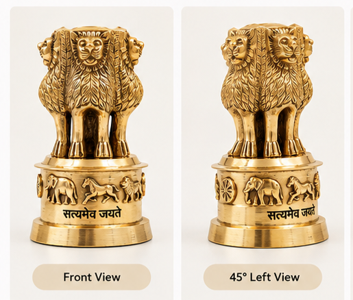 Ashoka Lion Capital Brass Showpiece – National Emblem