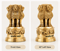Ashoka Lion Capital Brass Sculpture (Satyameva Jayate Edition)