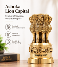 Ashoka Lion Capital Brass Sculpture (Satyameva Jayate Edition)