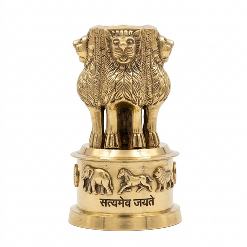 Ashoka Lion Capital Brass Showpiece – National Emblem