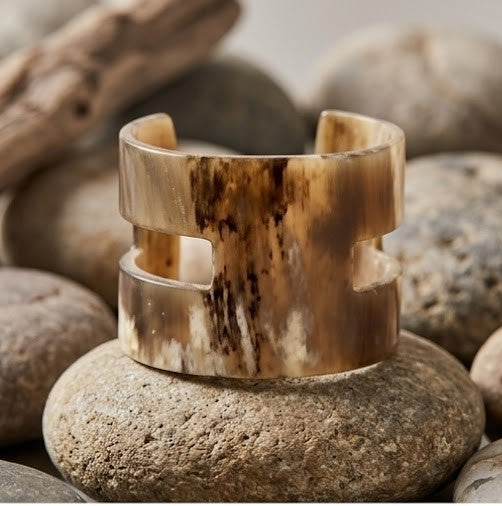 Natural Horn Minimalist Cuff Bracelet