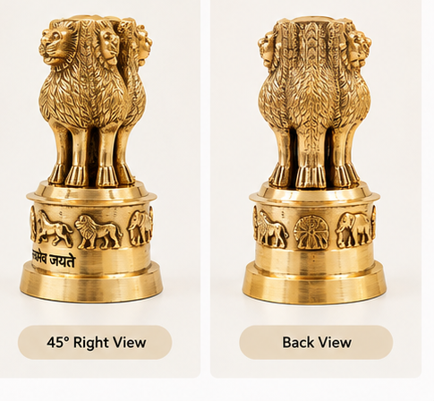 Ashoka Lion Capital Brass Showpiece – National Emblem