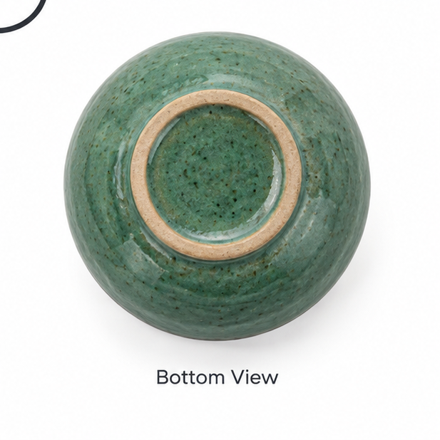 Emerald Glaze Ceramic Serving Bowl