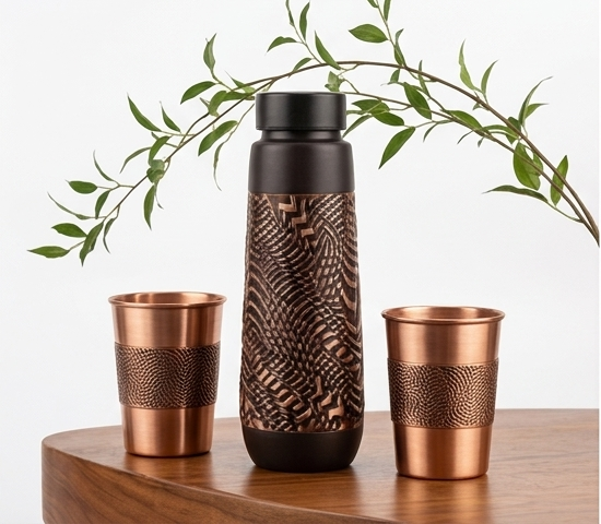 Vanguard Obsidian & Woven Copper Premium Vacuum Bottle