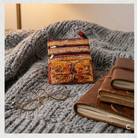 Artisanal Elephant Motif Tooled Leather Crossbody Bag