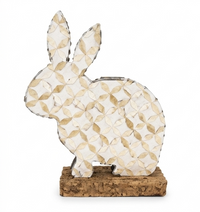 Handcrafted Mother of Pearl Rabbit Figurine