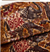 Elephant Motif Tooled Leather Wallet