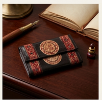 Artisan Embossed Mandala Leather Clutch Wallet