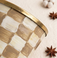 Checkerboard Mother-of-Pearl Wastebasket