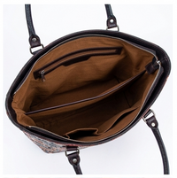 Handcrafted Tribal Art Leather Tote Bag