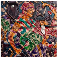 Handcrafted Tribal Art Leather Tote Bag