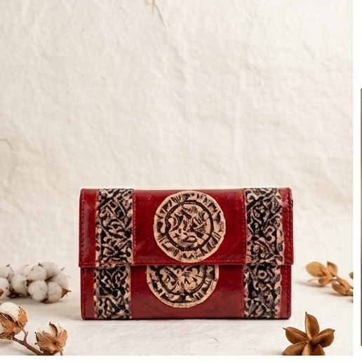 Mandala-Tooled Leather Wallet