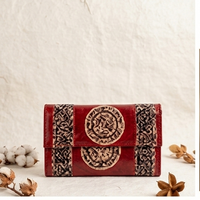 Mandala-Tooled Leather Wallet