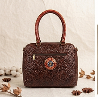 Artisanal Medallion-Accent Leather Tote