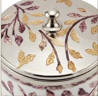 Floral Inlay Decorative Storage Jar