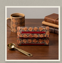 Artisan Hand-Painted Geometric Pattern Leather Clutch Wallet