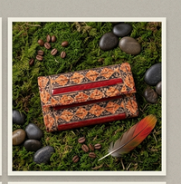 Artisan Hand-Painted Geometric Pattern Leather Clutch Wallet