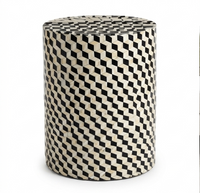 Checkerboard Oval Decorative Basket
