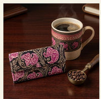 Paisley-Patterned Tooled Leather Wallet