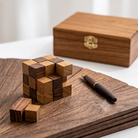 Handcrafted Wooden Tea Box with Glass Lid & Multiple Compartments