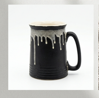 Matte Black Drip-Glaze Ceramic Tankard