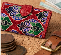 Floral Patterned Tooled Leather Snap Wallet