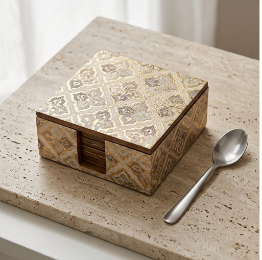 Handcrafted Geometric Resin Coaster Set