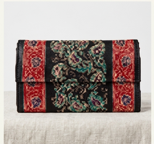 Handcrafted Kalamkari Art Leather Clutch Wallet