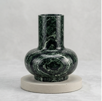 Verde Guatemala Green Marble Sculptural Vase