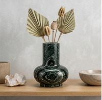 Verde Guatemala Green Marble Sculptural Vase