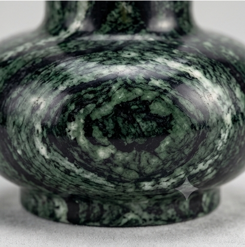Verde Guatemala Green Marble Sculptural Vase