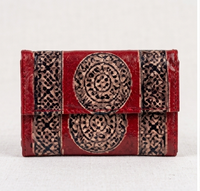 Handcrafted Mandala Leather Clutch Wallet