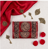 Handcrafted Mandala Leather Clutch Wallet