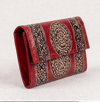 Handcrafted Mandala Leather Clutch Wallet
