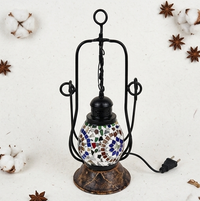 Mosaic Glass Lantern Table Lamp