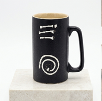 Artisanal Matte Black Tribal Mug