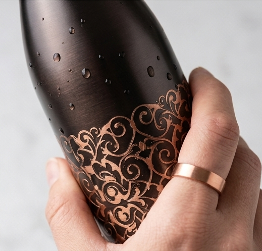 Aethelgard Baroque Pure Copper Artisan Hydration Bottle