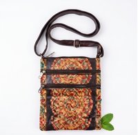Handcrafted Mandala Leather Crossbody Bag
