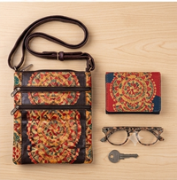 Handcrafted Mandala Leather Crossbody Bag