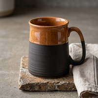 Handcrafted Rustic Stoneware Coffee Mug with Cork Texture