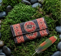 Rhinoceros Motif Tooled Leather Wallet