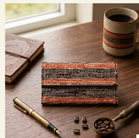 Geometric Patterned Tooled Leather Wallet
