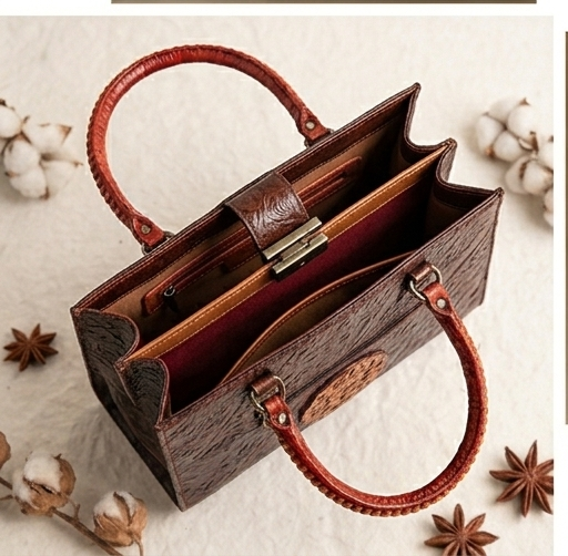Artisanal Tooled Leather Tote Bag