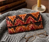 Abstract Patterned Leather Envelope Wallet