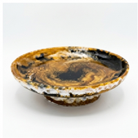 Natural Polished Horn Pedestal Decorative Bowl