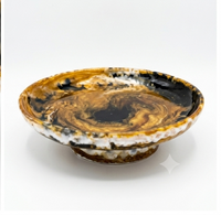 Natural Polished Horn Pedestal Decorative Bowl