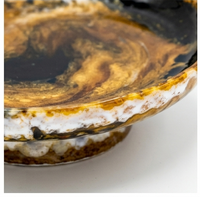 Natural Polished Horn Pedestal Decorative Bowl
