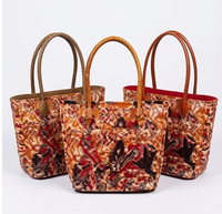 Handcrafted Folk Art Leather Tote Bag