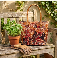 Handcrafted Folk Art Leather Tote Bag