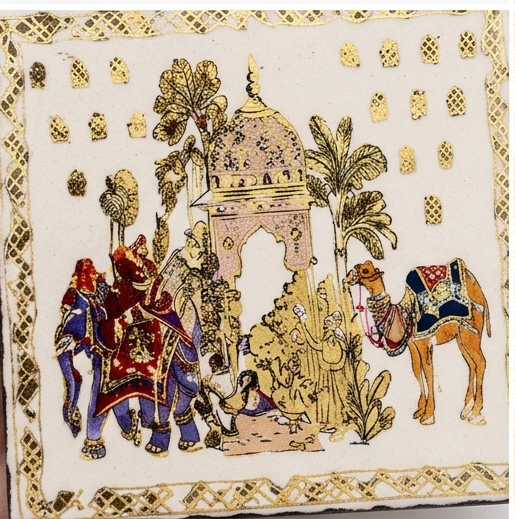 Royal Heritage Coaster Set with Holder